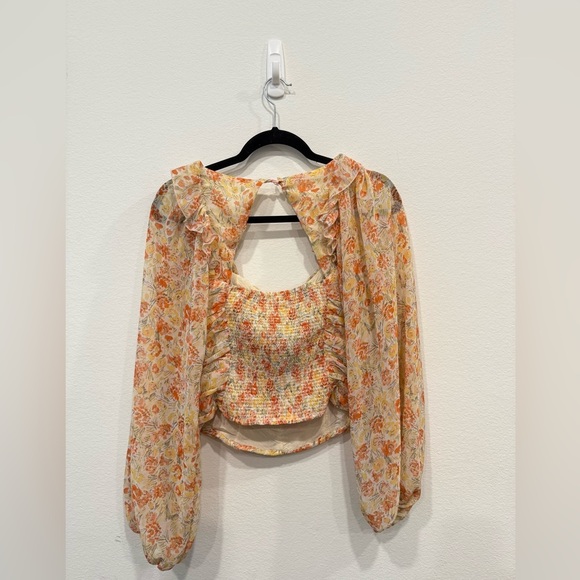 SOLD - Free People Long Sleeve Floral Blouse - Picture 4 of 5